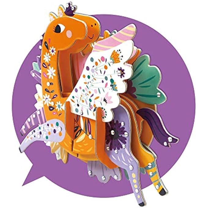 3D DECORATION - PEGASUS KIT | TURN YOUR WALL INTO A ZOO! CREATE 3D DECORATIONS WITH PRE-CUT CARDBOARD PUZZLE PIECES | THOUGHTFUL AND CREATIVE GIFT OPTION FOR KIDS 3+ - Image 2